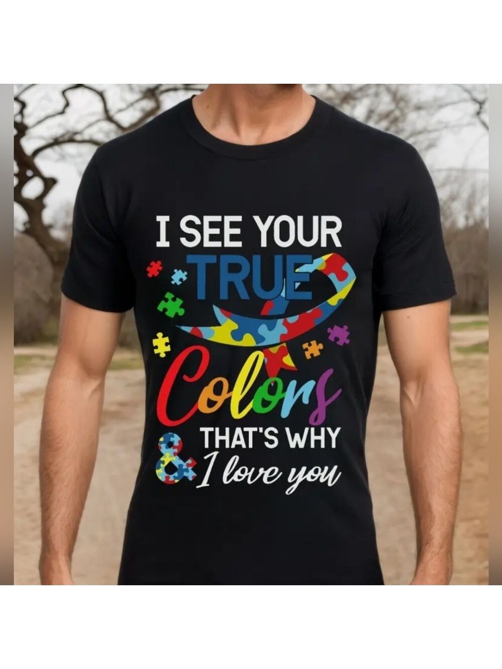 🌈 T-Shirt--"True Colors" in Black, Men's size XL  ✴️LAST ONE✴️